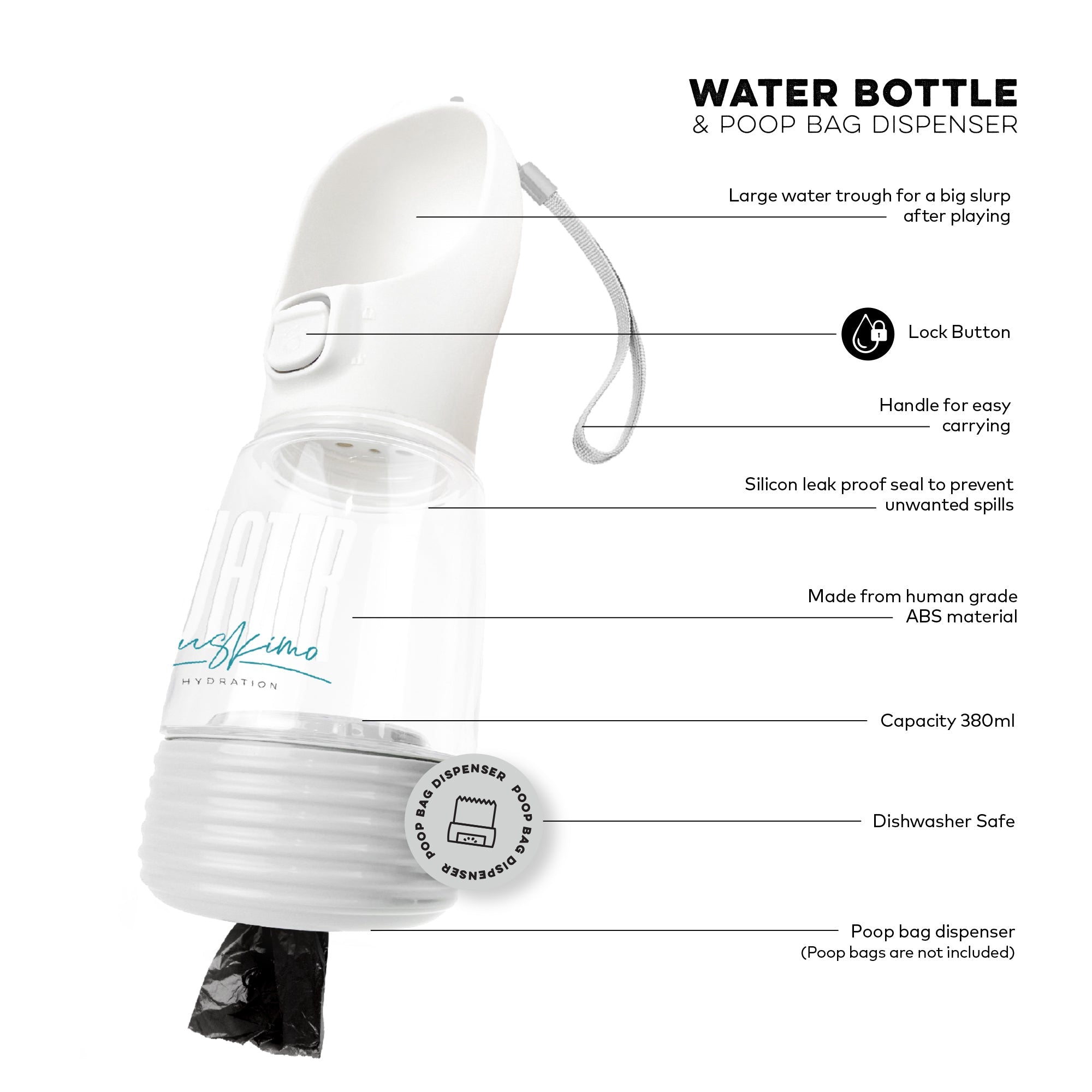 WATER BOTTLE WITH POOP BAG
